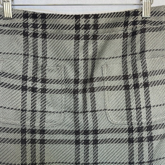 NWT J. Crew Grey Black Plaid Academia High Waist Mini Skirt Size 0 Patch Pockets - Picture 3 of 11